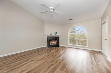 Gas logs fireplace in living room
