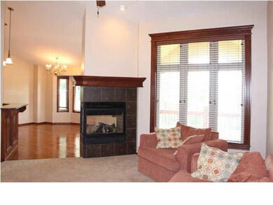 Living room, fire place, dining room