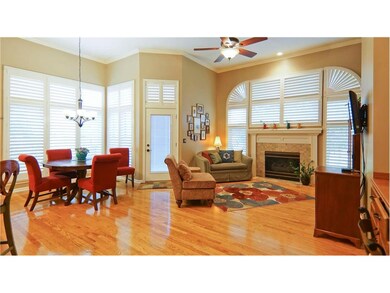 Hearth room and breakfast nook with tile surround 