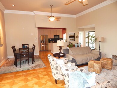 Great room view to kitchen