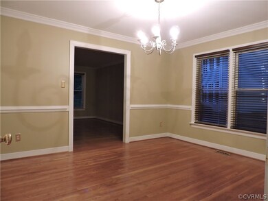 Formal Dining Room, crown & chair molding, blinds,