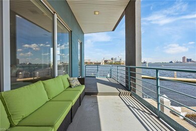 Huge balcony overlooking the Elizabeth River & Downtown Norfolk