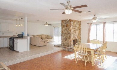 Family room, dining and kitchen are nice and open.