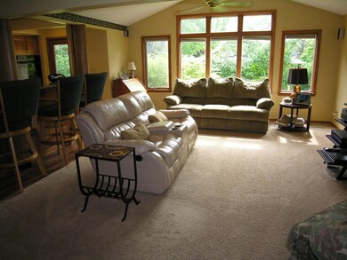 Family Room with Vaulted Ceiling