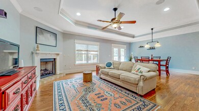 family with fireplace
