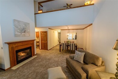 Dining Room with gas fireplace.