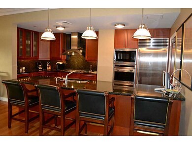 Kitchen. Cooks kitchen with cherry cabinets.