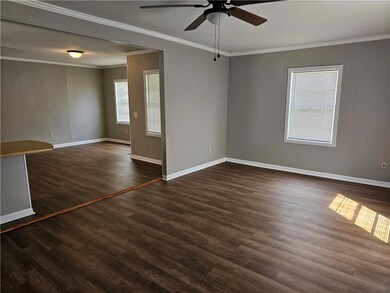 view from living room to dining room