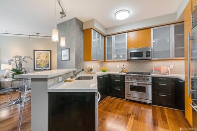 Kitchen with raised bar.