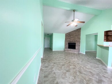 Vaulted Ceilings with an oversized Ceiling Fan!