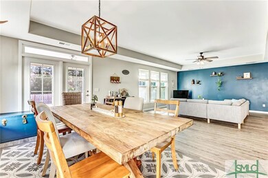 Upgraded light fixtures in dining and kitchen.