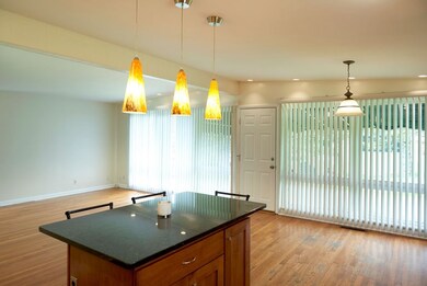 Wall of windows to the patio.