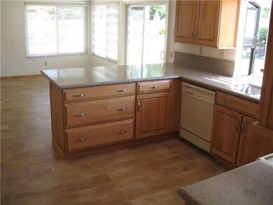 Kitchen with upgraded countertops and Bay window