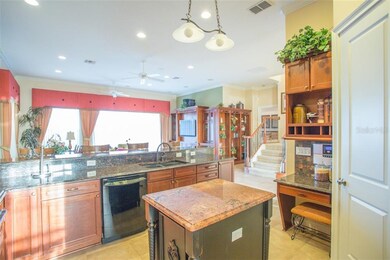 Kitchen Island And Built-In Desk With AM/FM Stereo