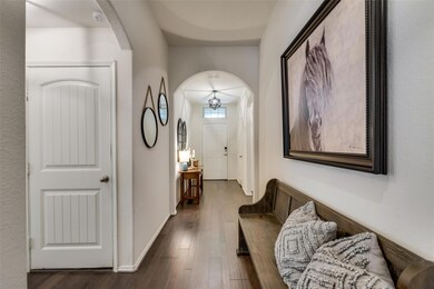 Hallway featuring dark hardwood / wood-style floors