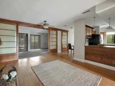 Sliding doors to enter the main suite