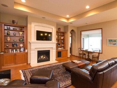 Family Room with Fireplace, Vaulted Ceiling, Enter