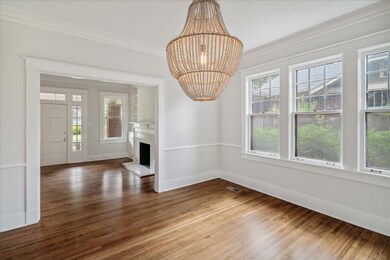 Interior space featuring a chandelier, wood-type f