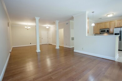Crown molding adorns the main living area of the home.