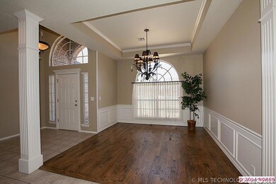 Formal dinning just off the entry with hand scrape