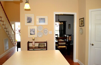 Kitchen, dining room and front door