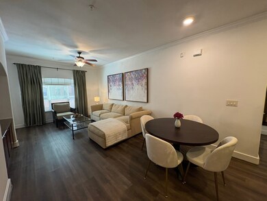 Living area with built TV nook