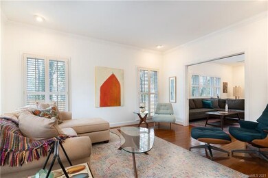 Living room with plantation shutters