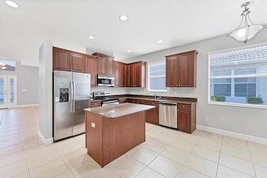 Kitchen opens to the family room