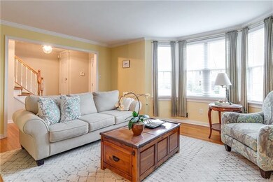 Living room with bay window