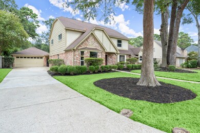 Curb appeal with mature trees.