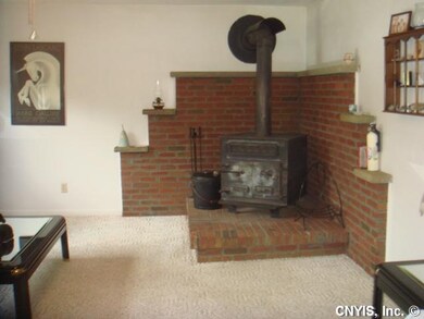 Living Room Wood burning fireplace and wood will s