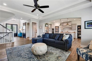 Open floor plan, wide plank hardwoods