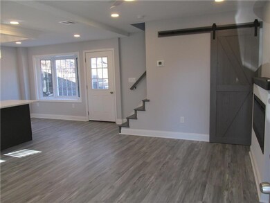 Family room with new LVP Flooring