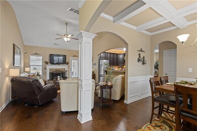 Coffered ceiling and wanescoting