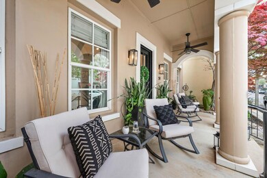View of front porch featuring a porch and ceiling 