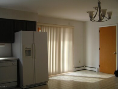 Kitchen with sliders to deck