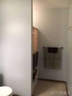 Master bath with standup shower, tile floors