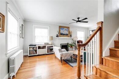 The front entrance facing the living area and stai