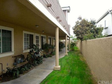 walkway and landscaping around units