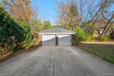 View of detached garage