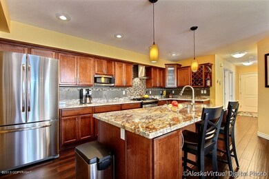 Stainless appliances and slab granite