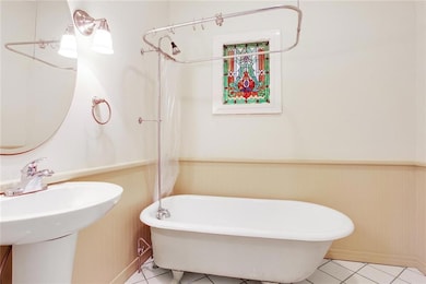 First floor bath with claw foot tub
