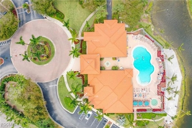 Aerial view of a pool area