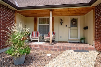 Quaint porch with wood touches