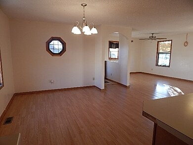 Looking from the dining room toward the living roo