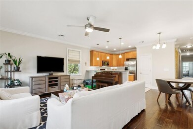 Kitchen & dining view of this open floorplan showc