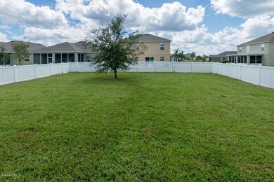 Fenced back yard.