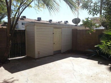 Back patio with oversized storage