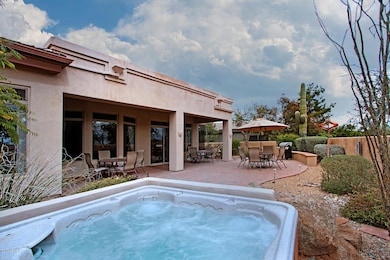 Rear Yard & spa with Mountain Views