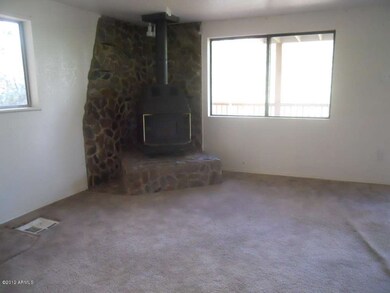Living room with wood stove